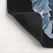 Retro grappige denim patch dier kat print  muismat (Hoek)