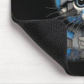 Retro grappige denim patch dier kat print  muismat (Hoek)