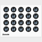 Retro grappige denim patch dier kat print  ronde sticker (Vel)