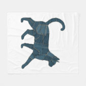 Retro grappige denim patch dier kat T-shirt Fleece Deken (Voorkant (Horizontaal))