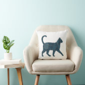 Retro grappige denim patch dier kat T-shirt Kussen (Stoel)