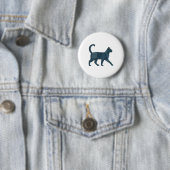 Retro Grappige Denim Patch Dier Kat T-Shirt Ronde Button 5,7 Cm (In situ)