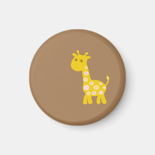 Retro grappige Giraffe van pastelbloemen Magneet