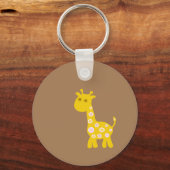 Retro grappige Giraffe van pastelbloemen Sleutelhanger (Achterkant)