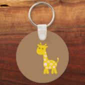 Retro grappige Giraffe van pastelbloemen Sleutelhanger (Voorkant)