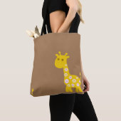 Retro grappige Giraffe van pastelbloemen Tote Bag (Dichtbij)