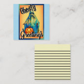 Retro Grappige Halloween Kaarten Notitiekaartje (Voorkant / Achterkant)