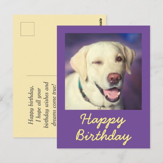 Retro Grappige Hond en Verjaardagskaart Briefkaart (Voorkant / Achterkant)