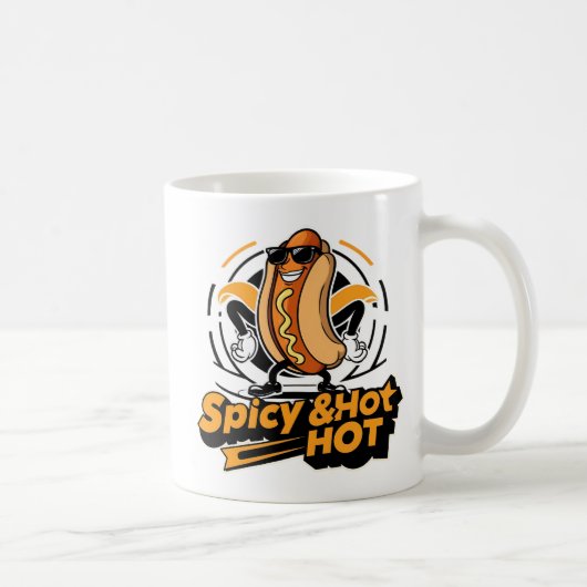 Retro Grappige Hotdog Koffiemok (Rechts)