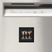 Retro Grappige Kerstman Kleine Helper Martini Kers Magneet (Insitu (Vaatwasser))