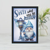 Retro Grappige Kerstmis Bedankkaart (Staand voorkant)