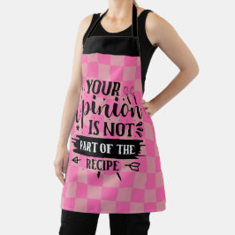 Retro Grappige Keuken Spreuk Roze Schort