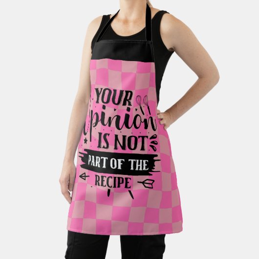 Retro Grappige Keuken Spreuk Roze Schort (Insitu)