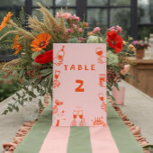 Retro Grappige Kleurrijke Wavy Boho Bruiloft Kaart