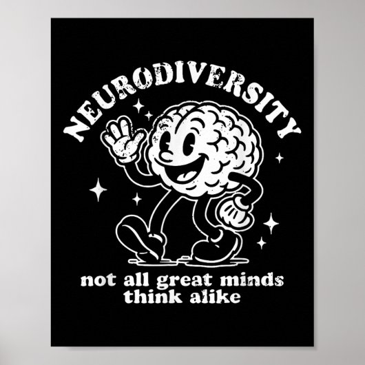 Retro Grappige Neurodiversiteit Niet Alle Grote Ge Poster (Voorkant)