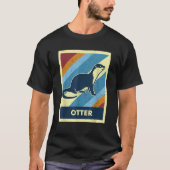 retro grappige otter voor dierenvrienden cadeau t-shirt (Voorkant)