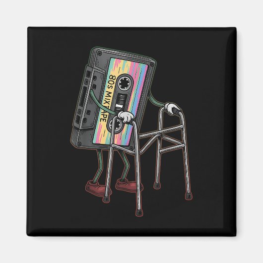 Retro Grappige Oude Cette Tape Walker Nooit Vergee Magneet (Voorkant)