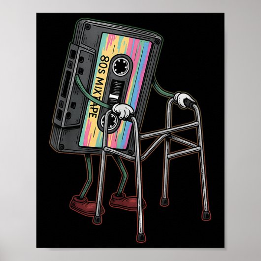 Retro Grappige Oude Cette Tape Walker Nooit Vergee Poster (Voorkant)