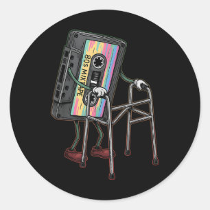 Retro Grappige Oude Cette Tape Walker Nooit Vergee Ronde Sticker