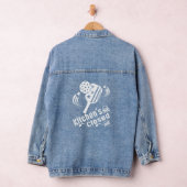 Retro Grappige Pickleball Keuken is gesloten Denim Jacket (Hangar)