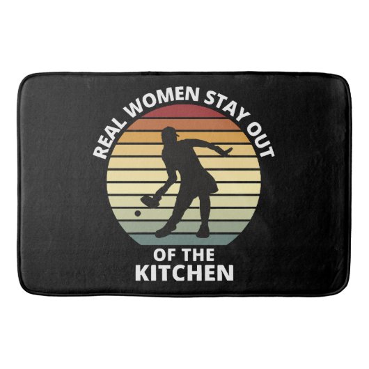 Retro Grappige Pickleball Vrouwen Badmat (Voorkant)