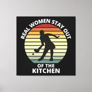 Retro Grappige Pickleball Vrouwen Canvas Afdruk