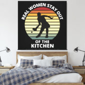 Retro Grappige Pickleball Vrouwen Canvas Afdruk (Insitu (Slaapkamer))
