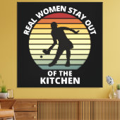 Retro Grappige Pickleball Vrouwen Canvas Afdruk (Insitu (Woonkamer))