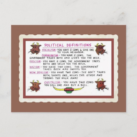 Retro  grappige politiek voor cowboys briefkaart (Voorkant)