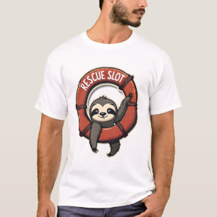 Retro Grappige Reddingsluiaard Vintage Humor Desig T-shirt