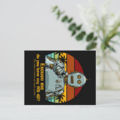 Retro grappige robot heeft olie nodig briefkaart (Staand voorkant)