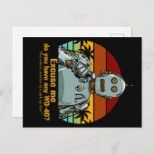 Retro grappige robot heeft olie nodig briefkaart (Voorkant / Achterkant)