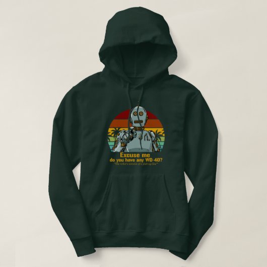 Retro grappige robot heeft olie nodig hoodie (Design voorkant)