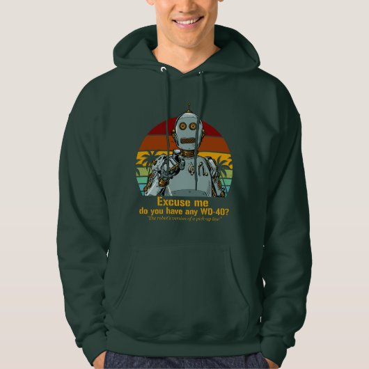 Retro grappige robot heeft olie nodig hoodie (Voorkant)