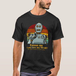 Retro grappige robot heeft olie nodig t-shirt
