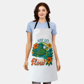 Retro Grappige Schildpad Shell Ja Zijn Zomer Schort (Gedragen)