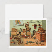 Retro Grappige School Antropomorfe Katten Dank Je Bedankkaart (Voorkant / Achterkant)