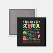 Retro Grappige Terug Naar School Tour Docent Bliks Magneet (Voorkant / Achterkant)