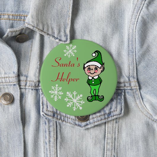 Retro grappige vakantie Kerst elf knop speld Ronde Button 4,0 Cm (In situ)