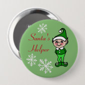 Retro grappige vakantie Kerst elf knop speld Ronde Button 4,0 Cm (Voorkant /achterkant)