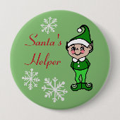 Retro grappige vakantie Kerst elf knop speld Ronde Button 4,0 Cm (Voorkant)