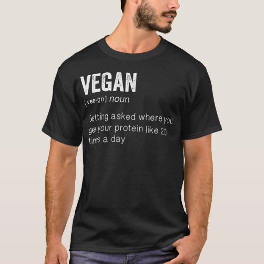 Retro Grappige Veganist T-shirt (Voorkant)