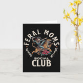 Retro Grappige Wilde Moeders Sociale Club Sarcasti Kaart (Gele Bloem)