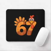 Retro grappige zes zeven 6 7 meme thanksgiving kal muismat (Met muis)
