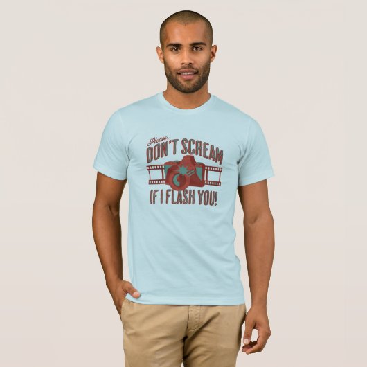 Retro Grappige zin Fotografie Camera Flash T-shirt (Voorkant volledig)