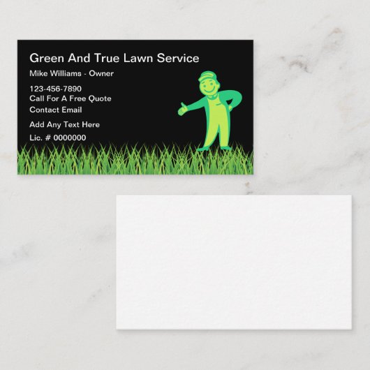 Retro Grasmaaien Service Visitekaartjes (Voorkant / Achterkant)