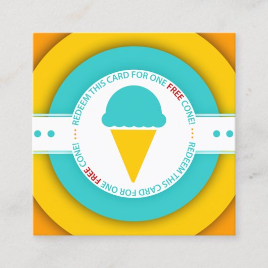 Retro GRATIS ICE CREAM CONE coupon (Voorkant)