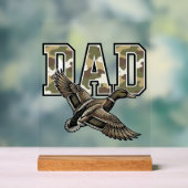 Retro Gravure Eend Vader Camo Vector Shirt Ontwerp Acryl Bord (Neutraal)