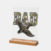 Retro Gravure Eend Vader Camo Vector Shirt Ontwerp Acryl Bord (Hoek)