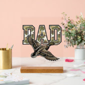 Retro Gravure Eend Vader Camo Vector Shirt Ontwerp Acryl Bord (Huwelijk)